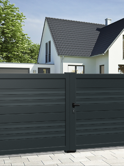 Portail battant aluminium Premium - Plein - CORLEONE
