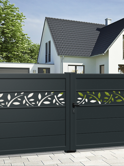 Portail battant aluminium Premium - Semi-ajouré - NAIROBI