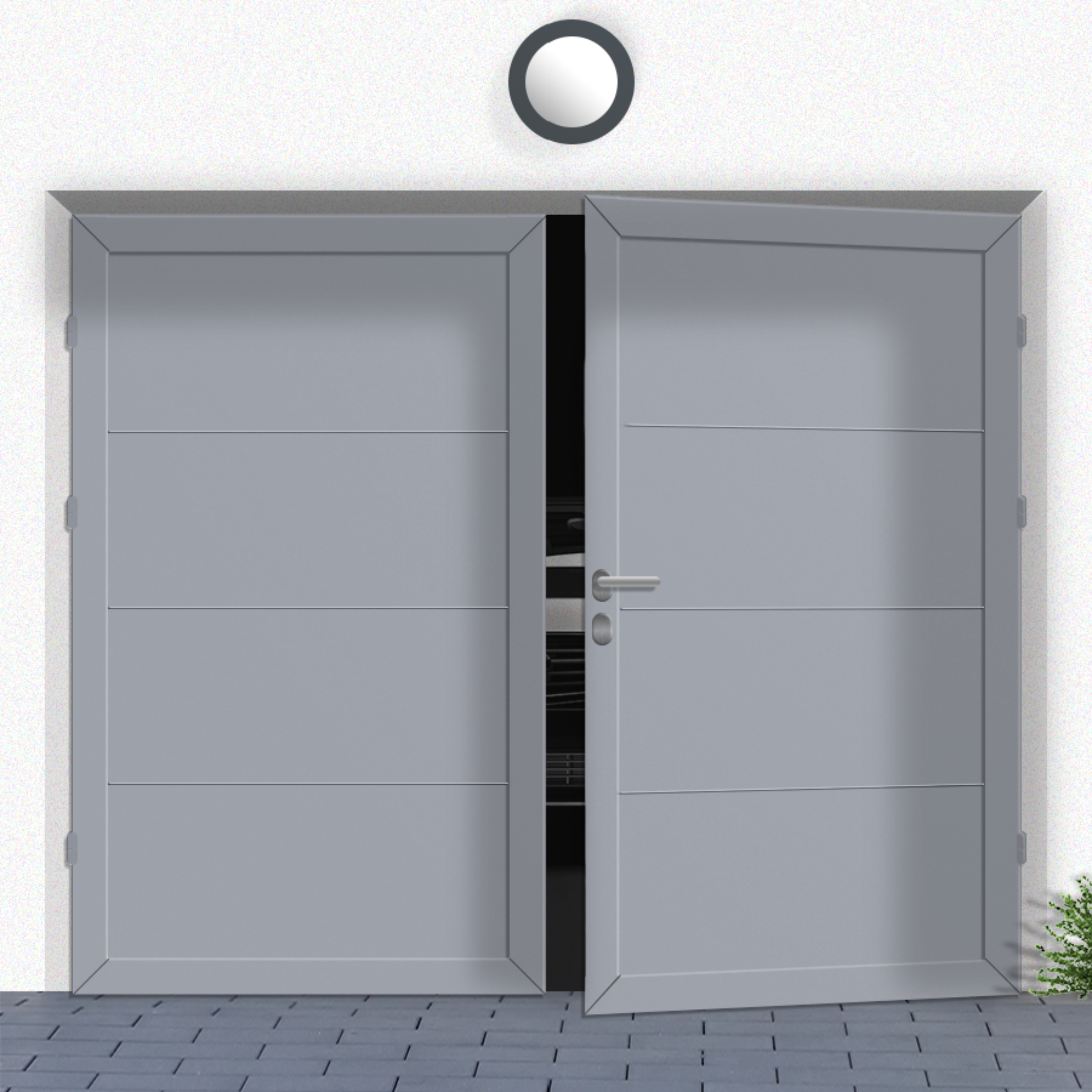 Porte de garage battante Isolation 45 mm LUCIE