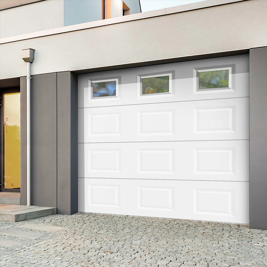 Porte de garage sectionnelle à cassettes avec hublots Confort - ZOÉ