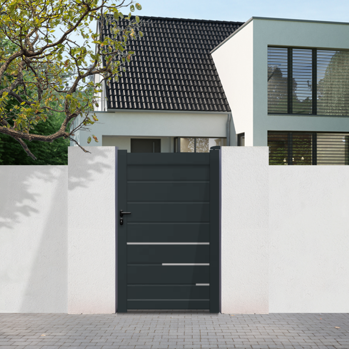 Portillon aluminium Premium - Plein - TROYES