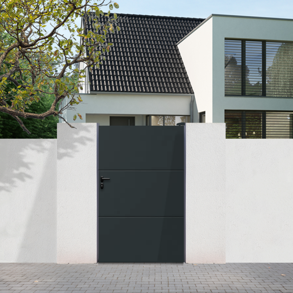 Portillon aluminium Premium - Plein - COGNAC