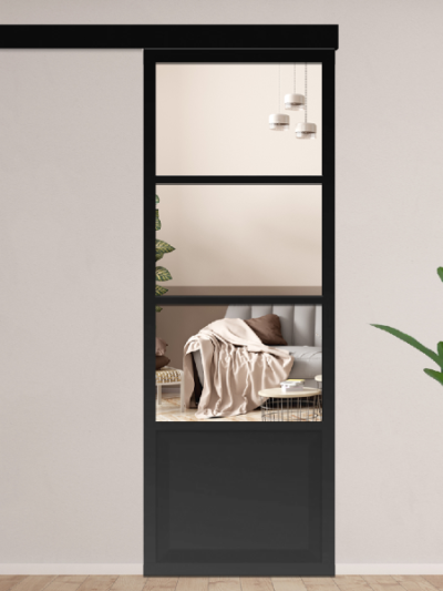Porte d'intérieur coulissante soubassement - Panoramique